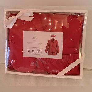 Valentine’s PJs Auden Women’s 3 pc Red Heart Satin Sleepwear boxed set Sz small